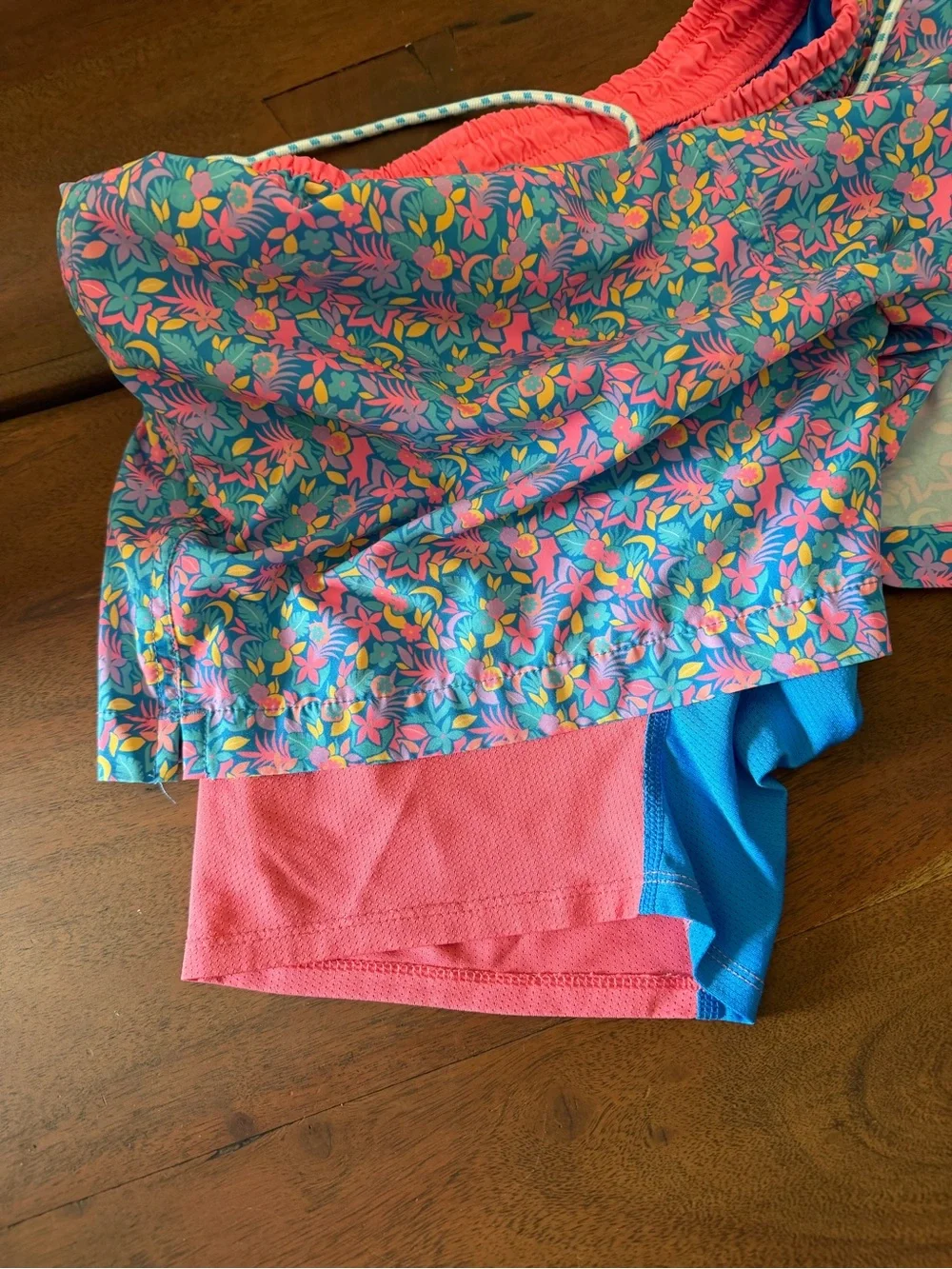 chubbies Pink and Blue Floral Swim Shorts